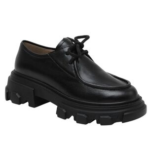 New  LISA*VICKY DARE  | Lug Bottom Lace Ups black  8.5 monolith style